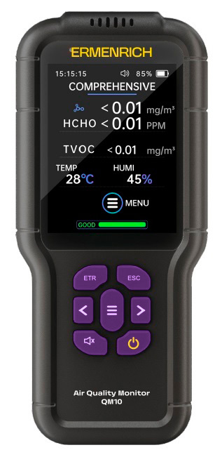 Medidor de la calidad del aire Ermenrich QM10